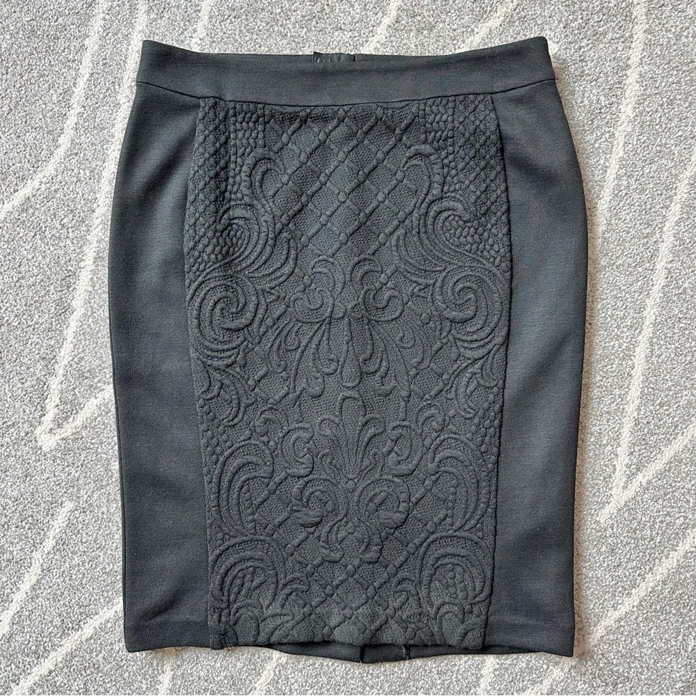 Mexx Black Textured Stretch Pencil Skirt